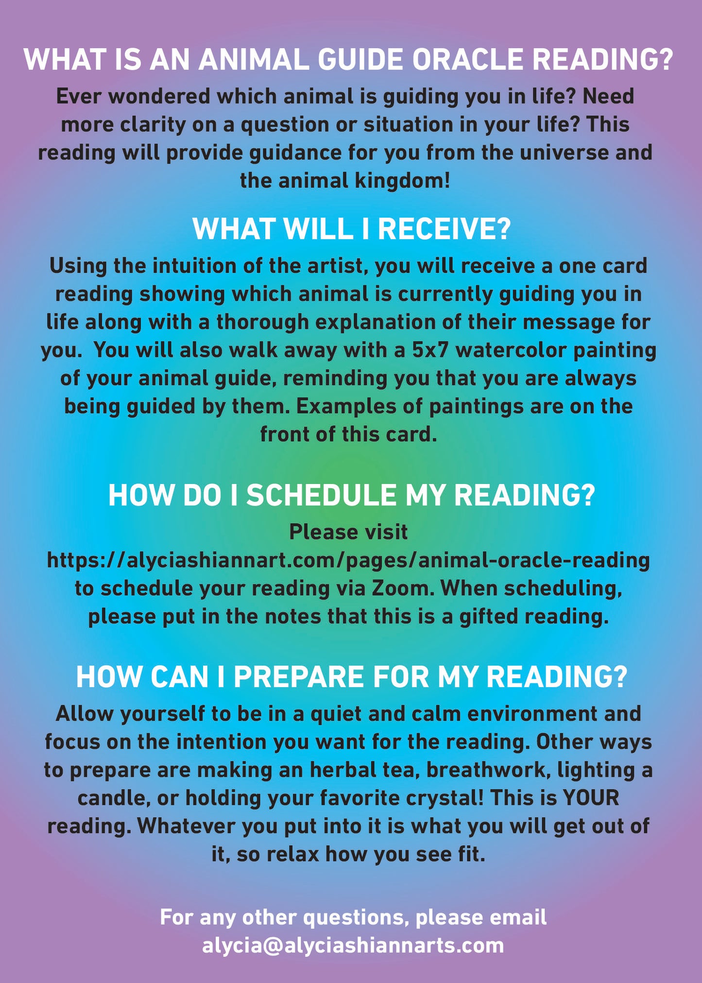 Oracle Reading GIFT CERTIFICATE